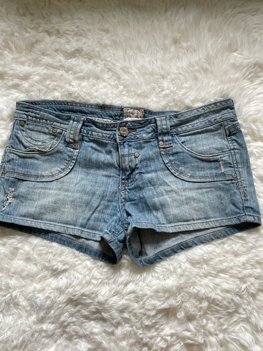 Mudd Light Blue Denim Jean Shorts - Low Rise Casual